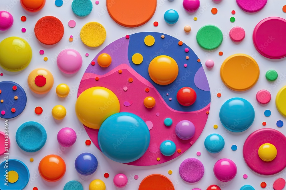Poster dynamic colorful dot composition for engaging abstract art design