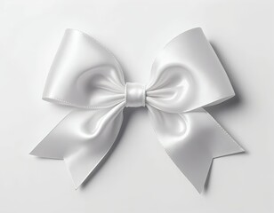 Naklejka premium White Satin Ribbon Bow