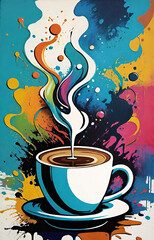 cup of coffee with steam
