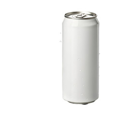 Blank big cold aluminum beer can with drops, 500 ml