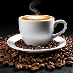 Aromatic Coffee Latte with Coffee Beans