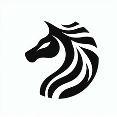 Fototapeta premium Zebra Horse Silhouette Logo Design