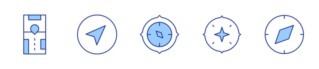 compass, gps, navigator. GPS Icon vector illustration. Line Duotone style. Editable stroke