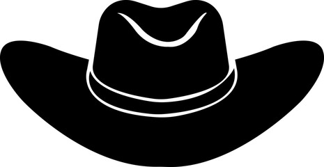 western cowboy hat icon.Bailey Hat Silhouette Sign Design, emblem isolated on White Background.Perfect for fashion inspiration, western-themed events, or any project.
