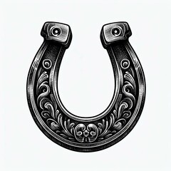 Engraved Horseshoe Lucky Charm Detail