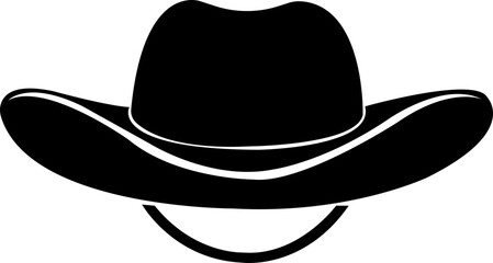 western cowboy hat icon.Bailey Hat Silhouette Sign Design, emblem isolated on White Background.Perfect for fashion inspiration, western-themed events, or any project.