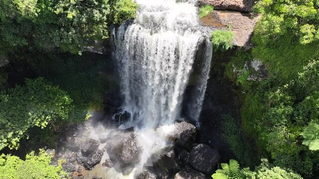 Aerial footage of Zillie Falls Queensland Australi