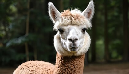 Obraz premium Close-up Portrait of a Curious Alpaca