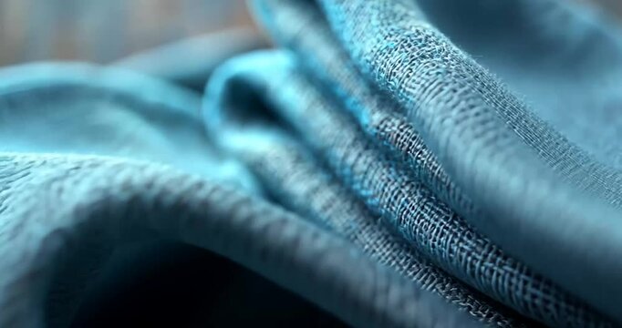 Close Up Blue Fabric Texture Background