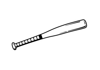 Fototapeta premium Baseball Bat Illustration Black and White Graphic for Sports Design