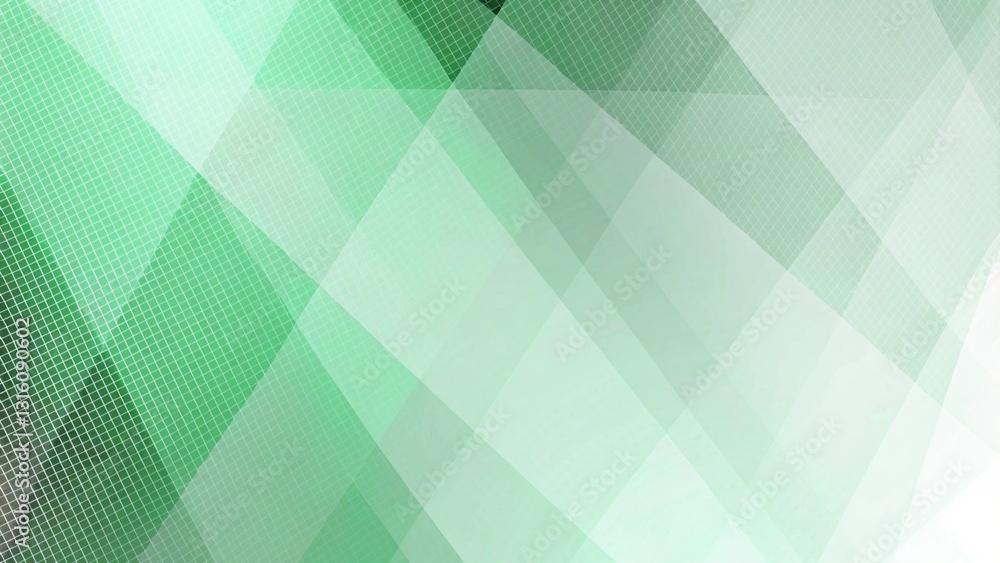 Poster 3d green white geometric abstract background overlap layer on bright space with halftone decoration.