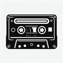 Fototapeta premium Vintage Cassette Tape Icon Black and White