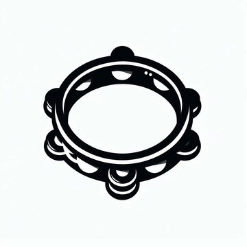black and white tambourine musical instrument clip art preview