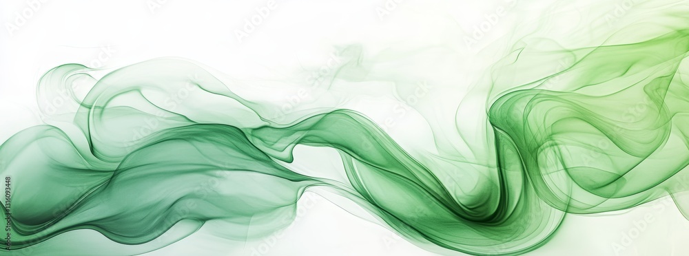 Wall mural abstract green fluid flowing swirling dye ink watercolor background texture design perfect for websi