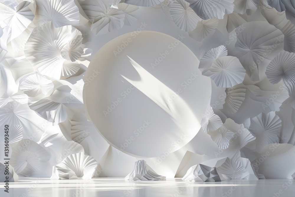 Poster bright 3d white canvas background for minimalist layered design projects