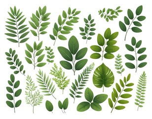 Collection of Green Leaves and Branches