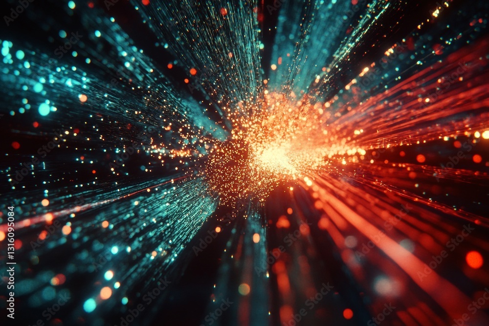 Poster this stunning abstract image showcases a vibrant background filled with dynamic light particles in b