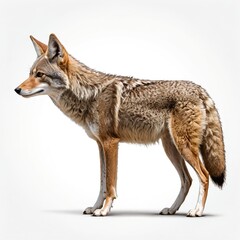 Fototapeta premium Coyote Profile on White Background