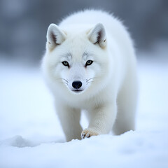 Naklejka premium arctic fox in the snow