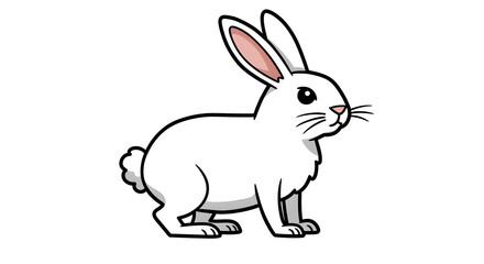 Obraz premium Cartoon White Rabbit Isolated Vector Illustration