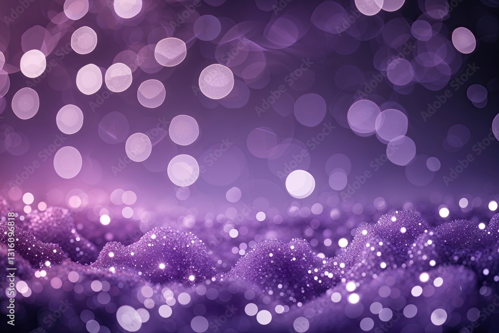 Poster mesmerizing soft purple bokeh background with twinkling lights and soft hues