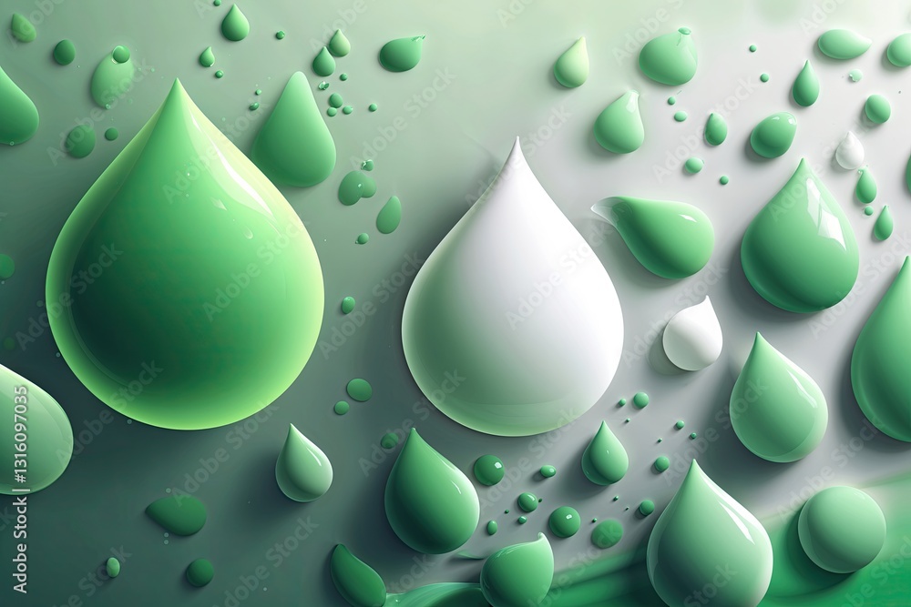 Poster smooth flowing green and white gradient background with noise effects for design use