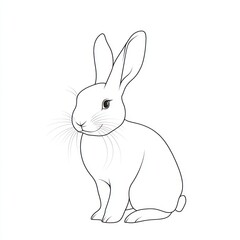 Obraz premium Bunny silhouette in continuous line, perfect for Easter or spring themes, white background.
