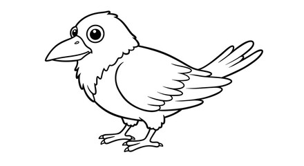 Obraz premium Cartoon Outline Bird Illustration
