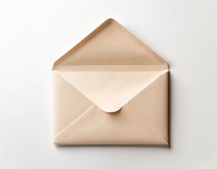 Beige Envelope Mockup on White Background