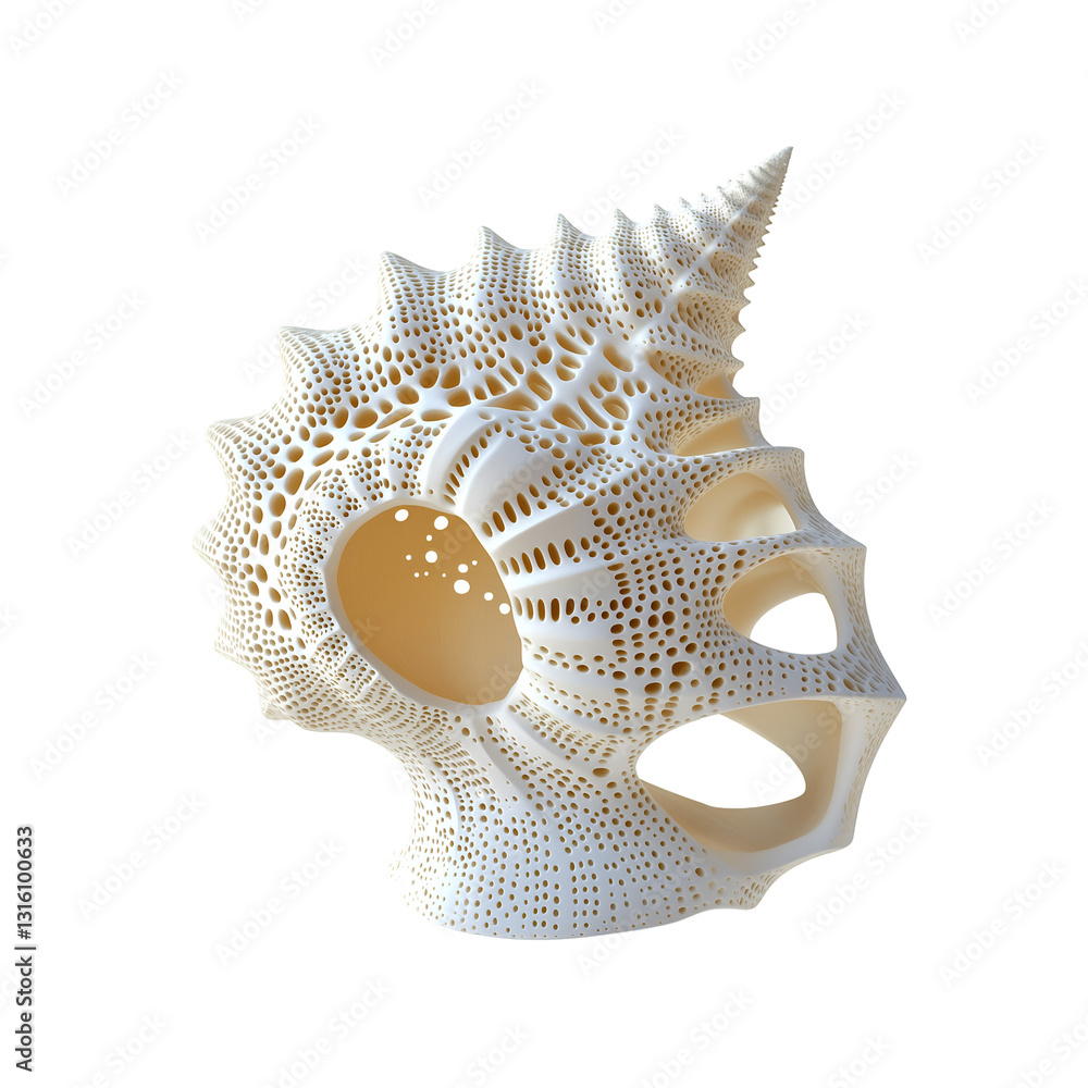 Poster abstract white structure with intricate patterns and unique form