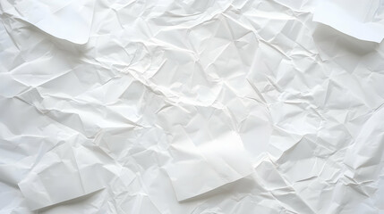 Obraz premium Abstract Background of Crumpled White Paper Texture with Creases and Folds in Bright Light