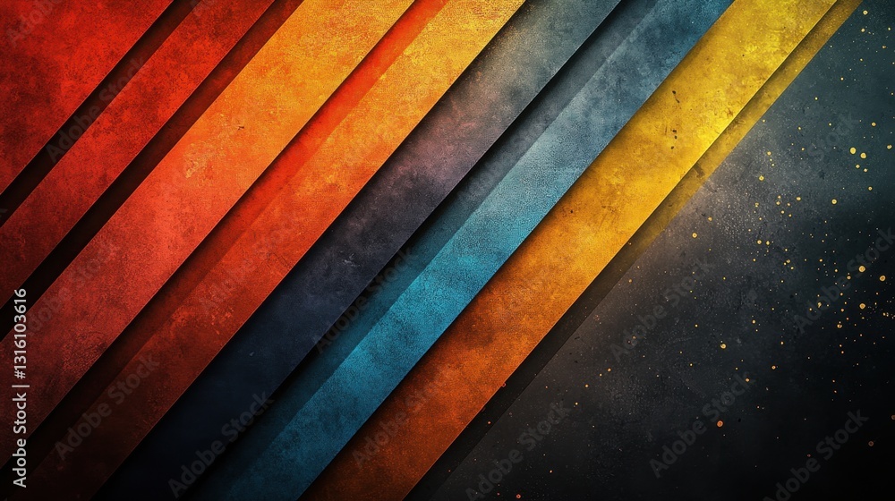 Poster dynamic abstract background with vibrant diagonal stripes and textured surface creating a modern and