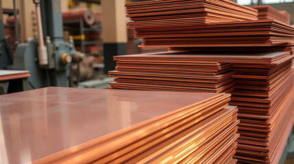 Stacks of cathode copper sheets
