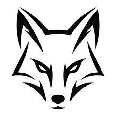  Minimalist Black and White Fox Head Logo – Modern and Geometric Animal Vector
