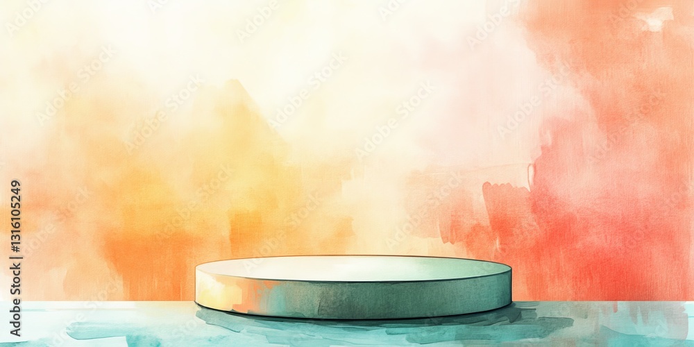 Poster abstract gradient background with round platform for display purposes