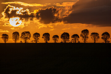 Australian country victorian sunset.	