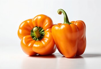 Two Fresh Orange Bell Peppers