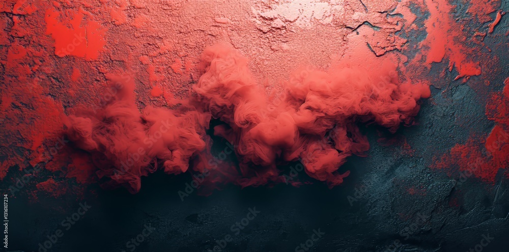 Poster a dramatic backdrop is formed by a red grunge texture background that includes a dark border and a b