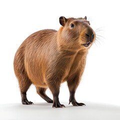 Capybara Portrait on White Background