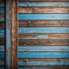 Fototapeta premium Rustic Blue and Brown Wooden Planks Background