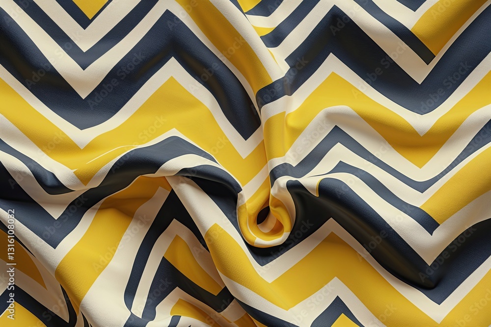 Poster unique yellow zigzag stripe pattern for surface design