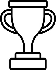 Champion Trophy outline flat vector isolated.
Winner's trophy icon.
Transparent background.
