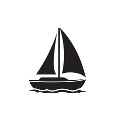 Boat Flat Black and White icon Design Minimal on white background	