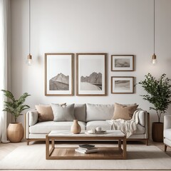 Fototapeta premium Modern Minimalist Living Room Interior Design