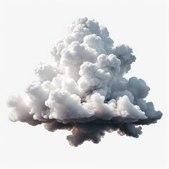 Abstract Smoke Plume, Isolated on White
