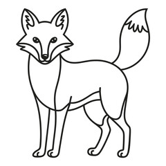 Elegant Fox Line Art Illustration – Black and White Wildlife Drawing