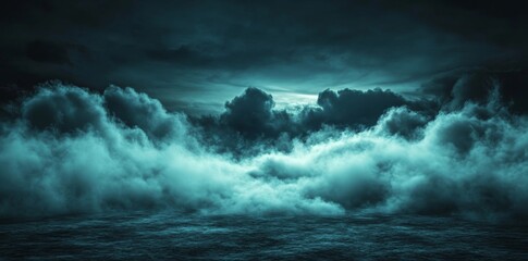 Obraz premium A moody grunge setting with swirling dark smoke and misty fog creates a mysterious atmospheric texture