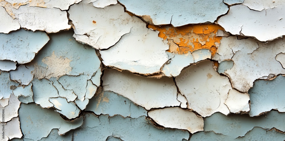 Poster the removal of paint exposes underlying layers of worn surface, resulting in a grunge texture backgr