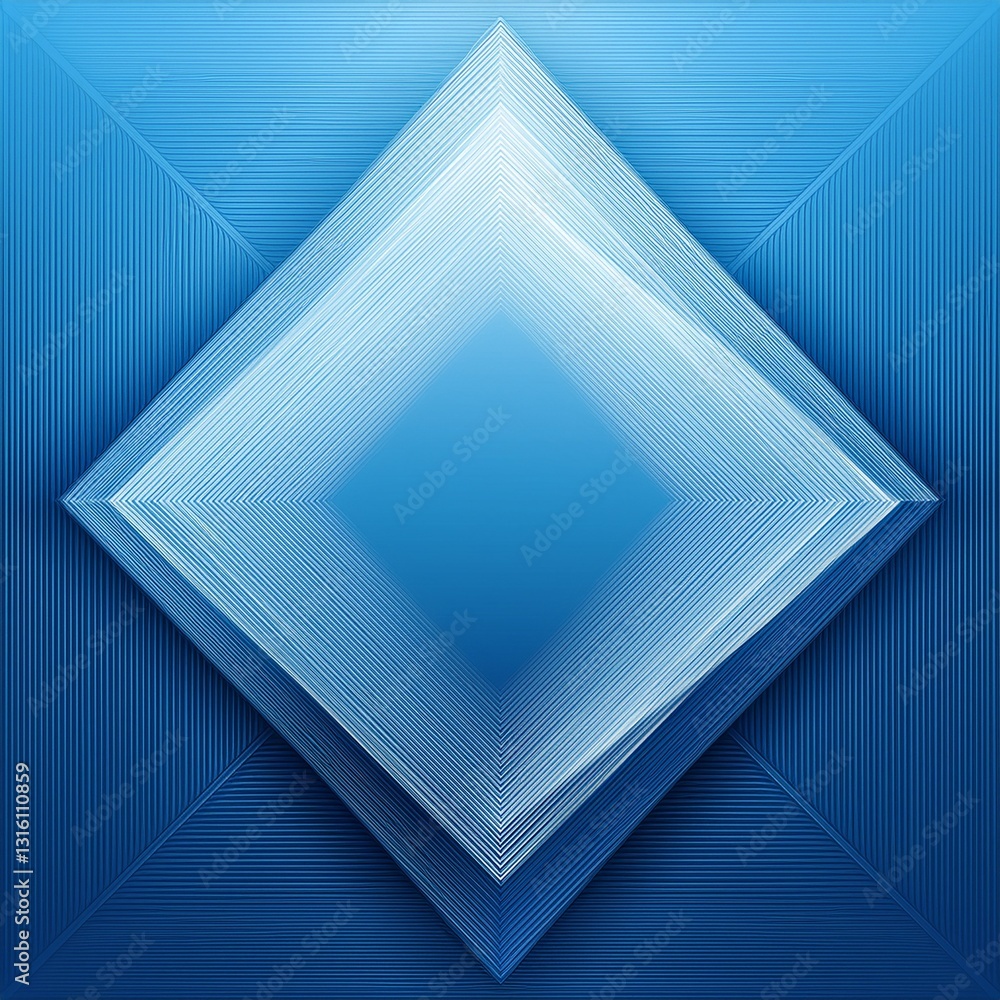 Poster modern abstract blue background design with layers of textured white transparent material in triangl