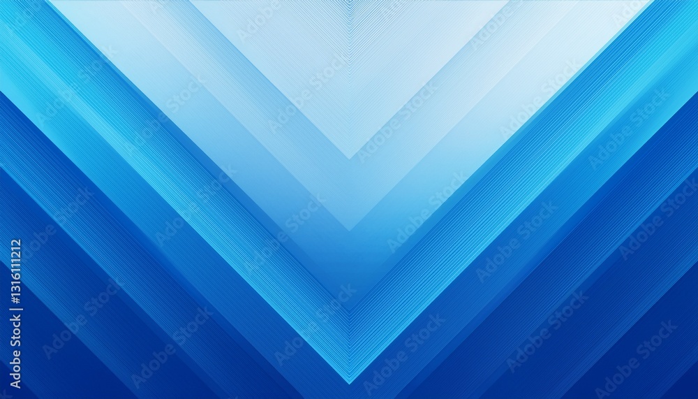 Poster modern abstract blue background design with layers of textured white transparent material in triangl